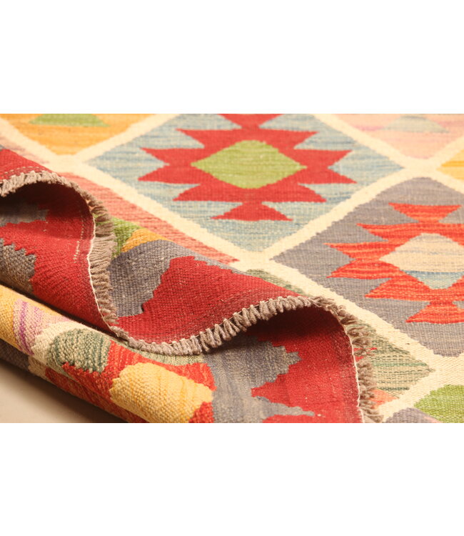 301x201cm Afghanischer orientalischer Wollteppich handgefertigter Kelim-Teppich