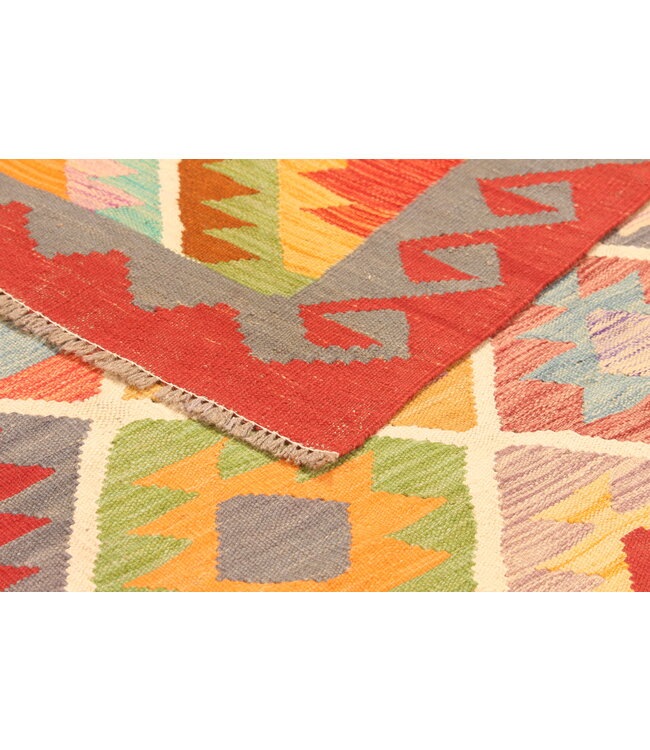 301x201cm Afghanischer orientalischer Wollteppich handgefertigter Kelim-Teppich