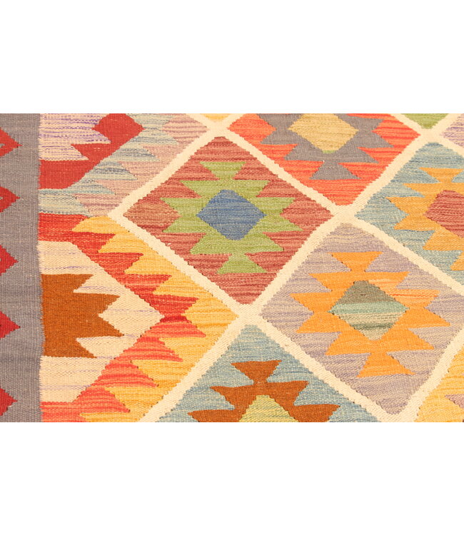 301x201cm Afghanischer orientalischer Wollteppich handgefertigter Kelim-Teppich