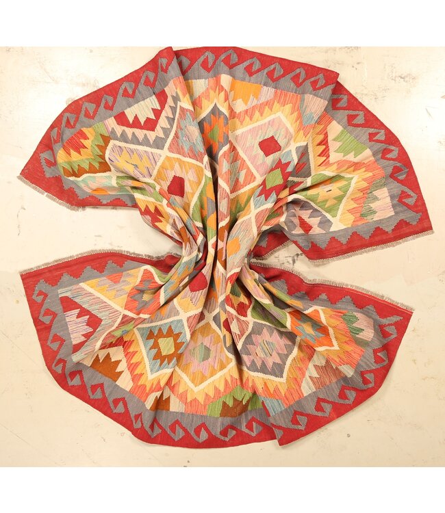 301x201cm Afghanischer orientalischer Wollteppich handgefertigter Kelim-Teppich