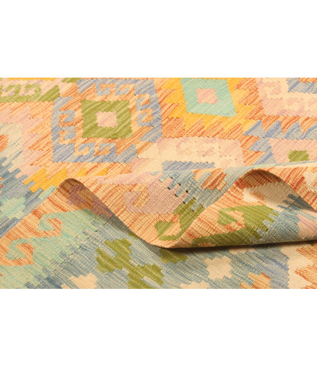 305x197cm Afghanischer orientalischer Wollteppich handgefertigter Kelim-Teppich