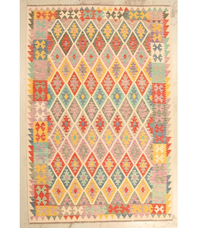 299x201cm Handgewebter Traditioneller Kelim Teppich Woll