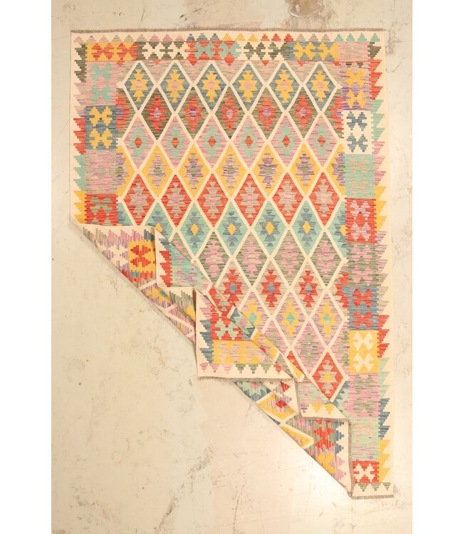 299x201cm Handgewebter Traditioneller Kelim Teppich Woll