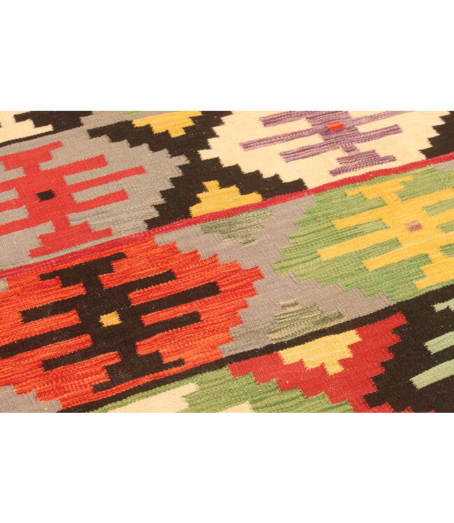 298x200cm Afghanischer orientalischer Wollteppich handgefertigter Kelim-Teppich