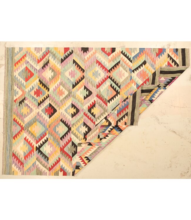 300x209cm Mooie handgeweven Kelim vloerkleed wollen oosterse tapijt