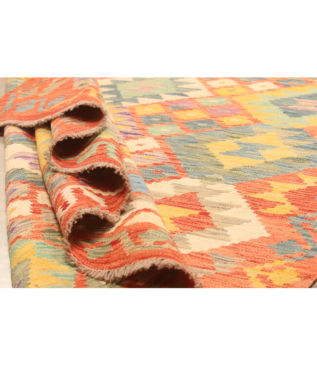 306x203cm Beautiful Rug Handwoven Kelim Wool  Oriental carpet