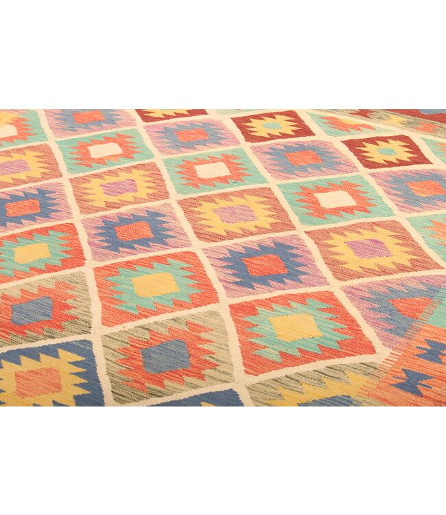 309x202cm Afghan Oriental wool carpet Handmade Kelim Rug