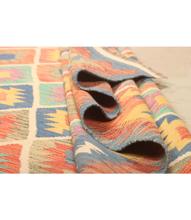 309x202cm Afghan Oriental wool carpet Handmade Kelim Rug