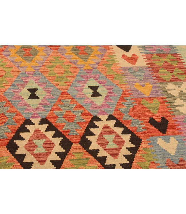 305x203cm Handgewebter Traditioneller Kelim Teppich Woll