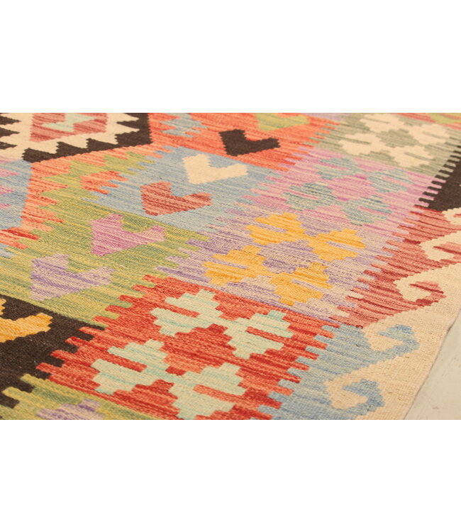 305x203cm Handgeweven Traditionele Kelim Vloerkleed Wol Tapijt