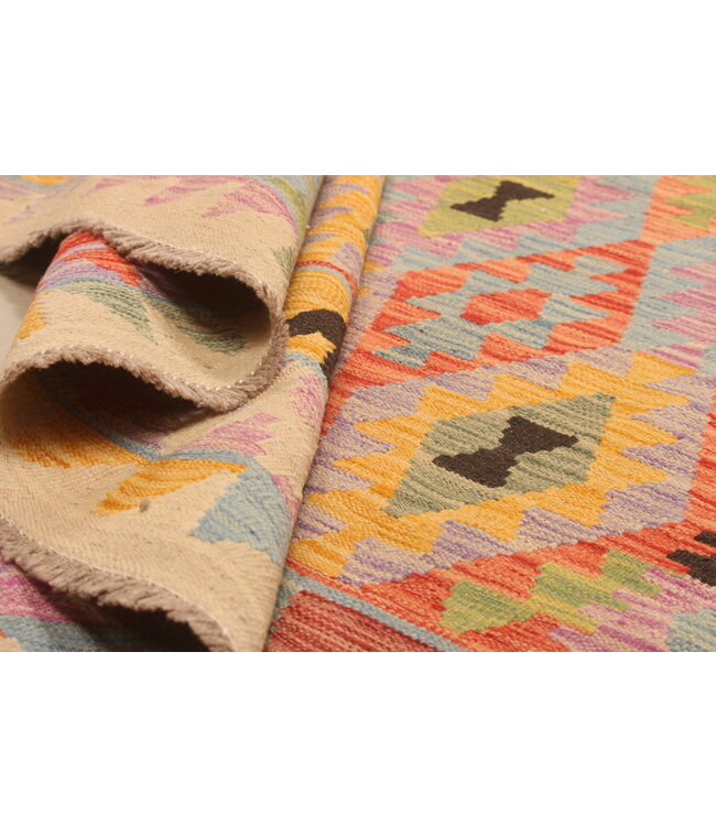 305x203cm Handwoven Traditional Kelim Area Rug Wool Carpet