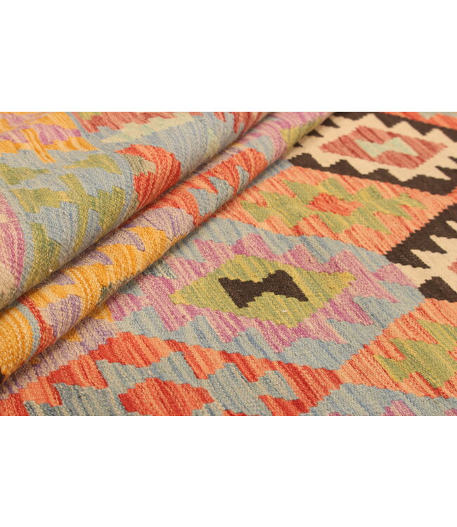 305x203cm Handgewebter Traditioneller Kelim Teppich Woll