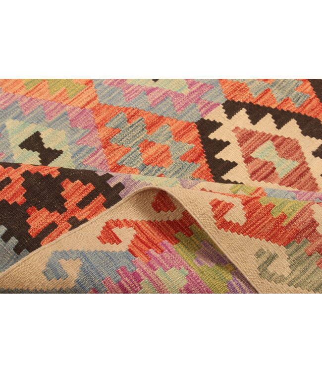 305x203cm Handwoven Traditional Kelim Area Rug Wool Carpet