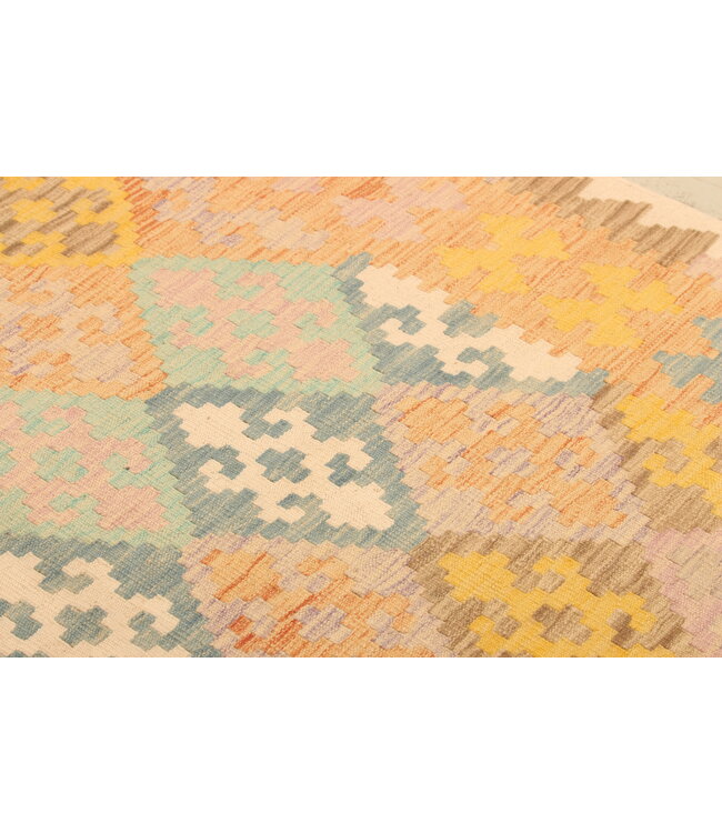 295x198cm Handgewebter Traditioneller Kelim Teppich Woll