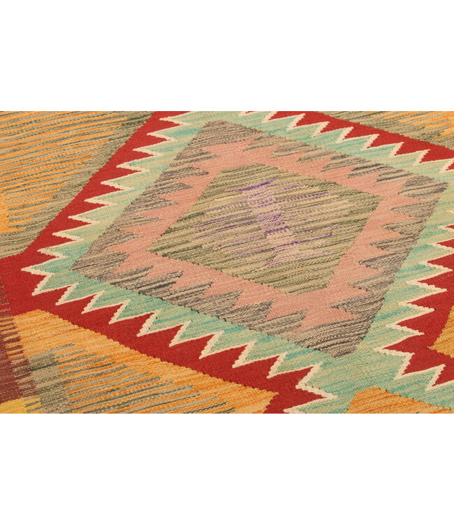 302x198cm Handwoven Traditional Kelim Area Rug Wool Carpet