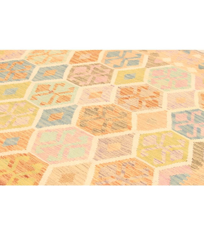 303x203cm  Afghanischer orientalischer Wollteppich handgefertigter Kelim-Teppich