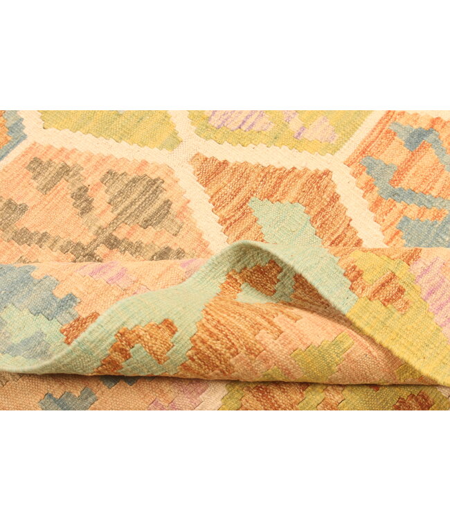 303x203cm  Afghanischer orientalischer Wollteppich handgefertigter Kelim-Teppich