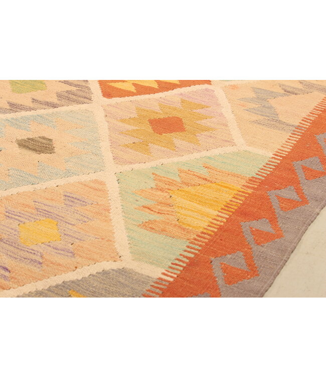 303x203cm Handgewebter Traditioneller Kelim Teppich Woll