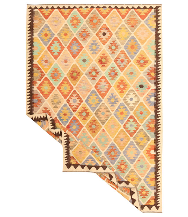 303x200cm Schöner teppich handgewebter Kelim-Wollteppich Orientalischer Teppich