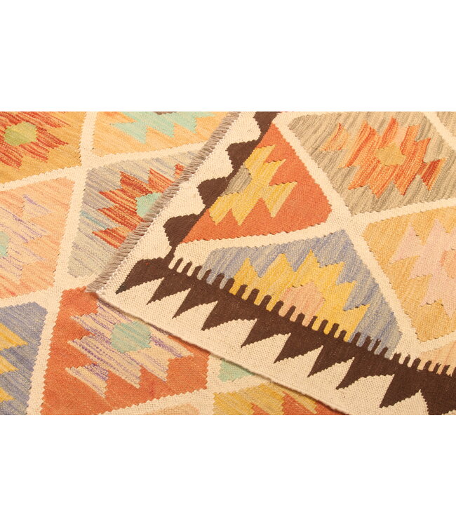 303x200cm Mooie handgeweven Kelim vloerkleed wollen oosterse tapijt