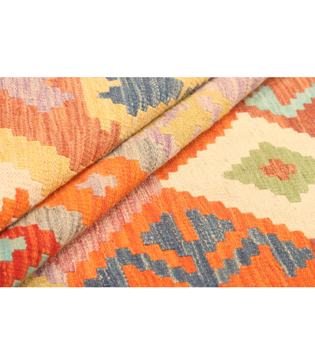 289x203cm Afghanischer orientalischer Wollteppich handgefertigter Kelim-Teppich