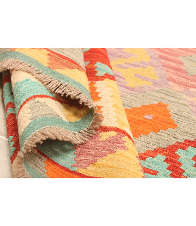 289x203cm Afghanischer orientalischer Wollteppich handgefertigter Kelim-Teppich