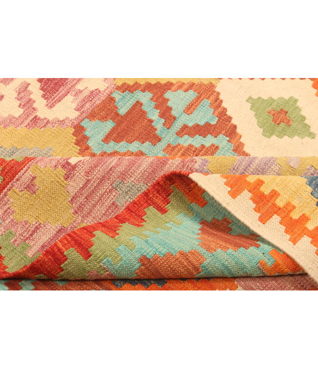 289x203cm Afghanischer orientalischer Wollteppich handgefertigter Kelim-Teppich