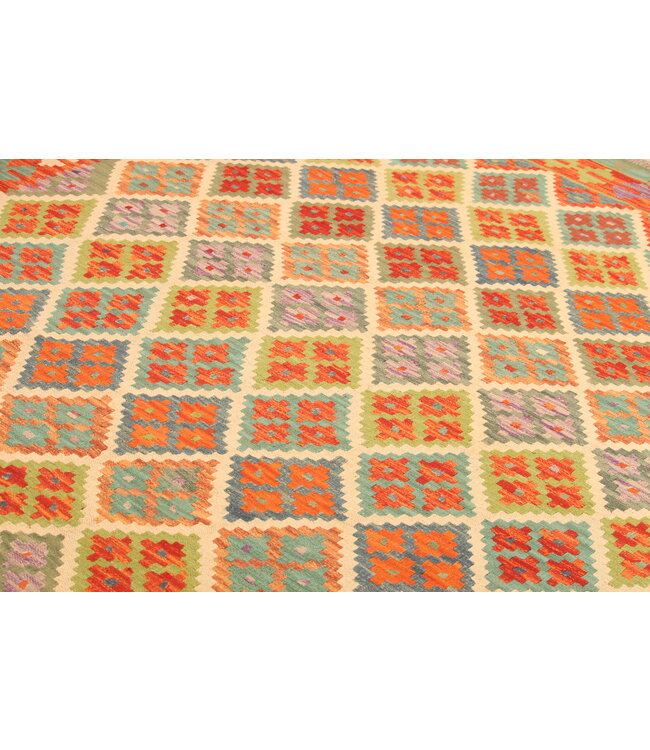 308x205cm  Afghanischer orientalischer Wollteppich handgefertigter Kelim-Teppich