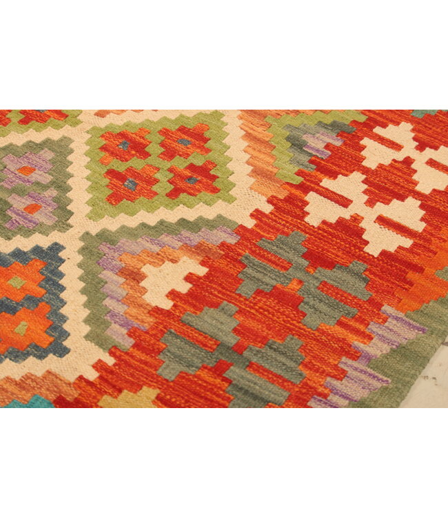 308x205cm  Afghanischer orientalischer Wollteppich handgefertigter Kelim-Teppich