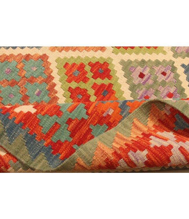 308x205cm  Afghaans oosters wollen tapijt handgemaakt Kelim-kleed