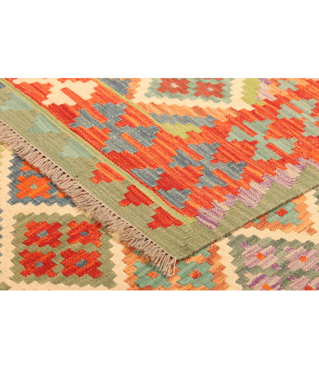 308x205cm  Afghanischer orientalischer Wollteppich handgefertigter Kelim-Teppich