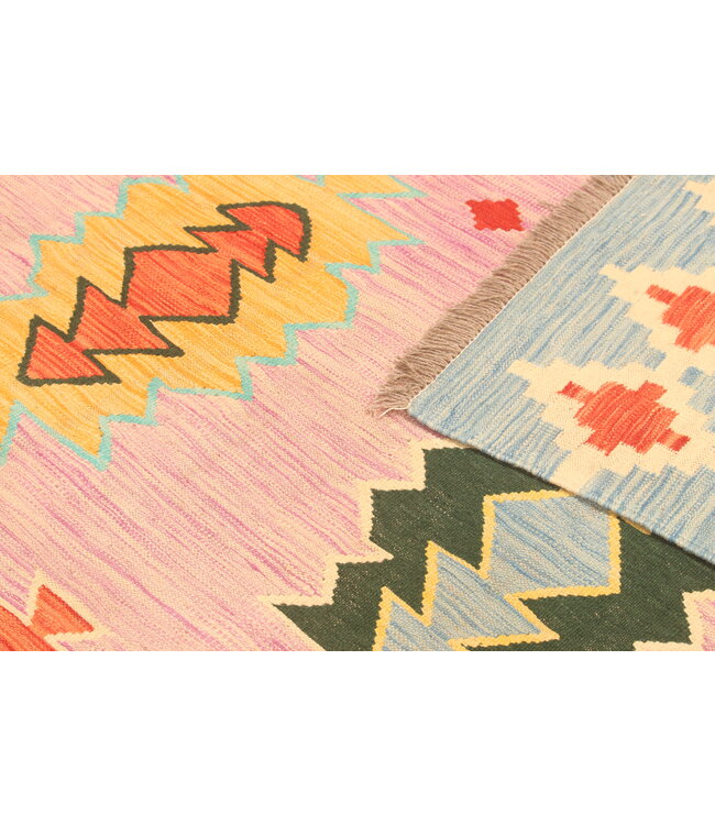 299x196cm Afghanischer orientalischer Wollteppich handgefertigter Kelim-Teppich