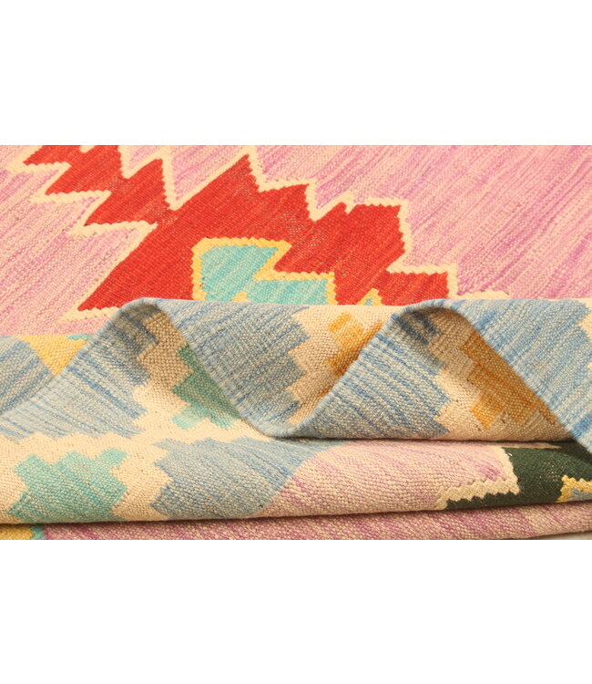 299x196cm Afghanischer orientalischer Wollteppich handgefertigter Kelim-Teppich