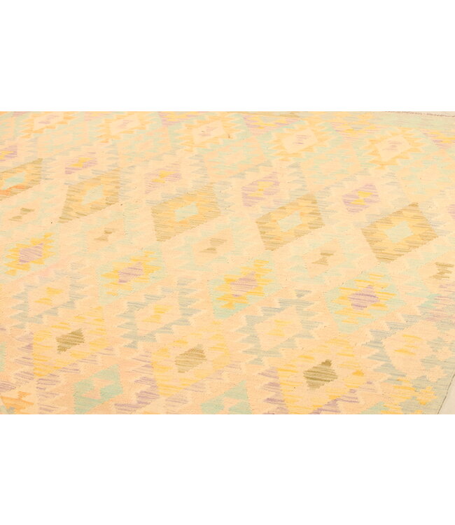 302x205cm Afghanischer orientalischer Wollteppich handgefertigter Kelim-Teppich