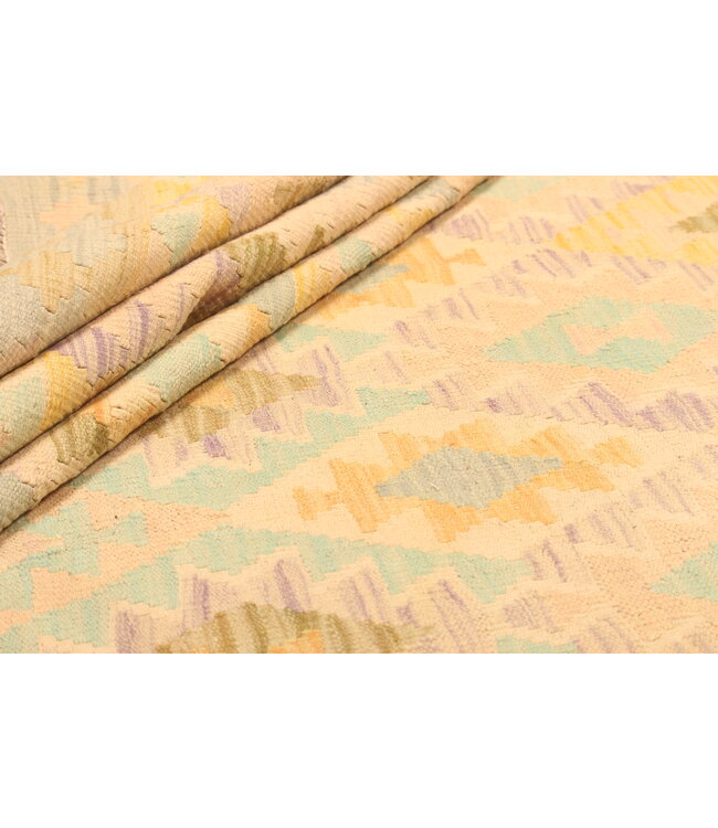 302x205cm Afghanischer orientalischer Wollteppich handgefertigter Kelim-Teppich