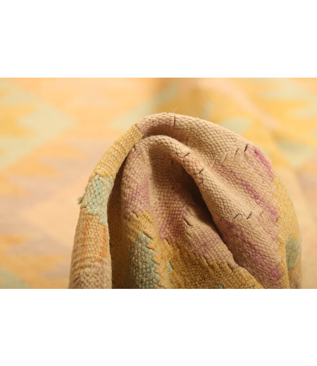 300x197cm Afghanischer orientalischer Wollteppich handgefertigter Kelim-Teppich