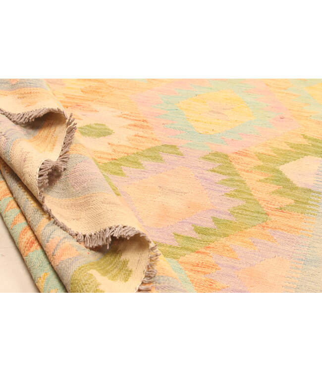 307x196cm Afghaans oosters wollen tapijt handgemaakt Kelim-kleed