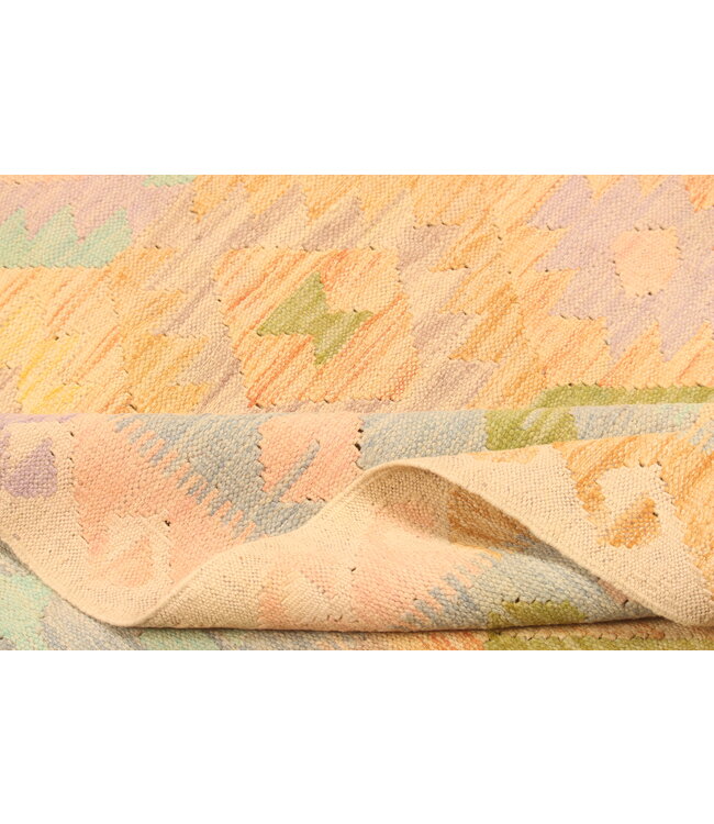 307x196cm Afghanischer orientalischer Wollteppich handgefertigter Kelim-Teppich