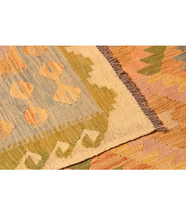 307x196cm Afghanischer orientalischer Wollteppich handgefertigter Kelim-Teppich