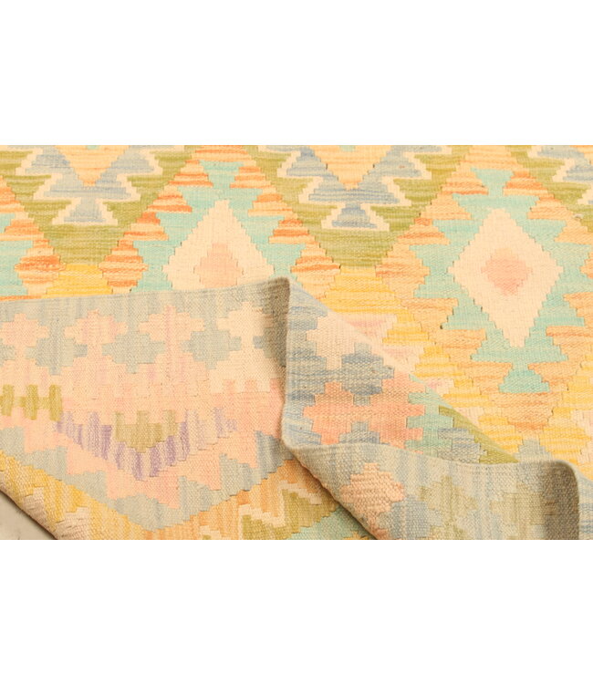 301x198cm Handgewebter Traditioneller Kelim Teppich Woll