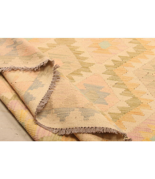 293x192cm Afghanischer orientalischer Wollteppich handgefertigter Kelim-Teppich