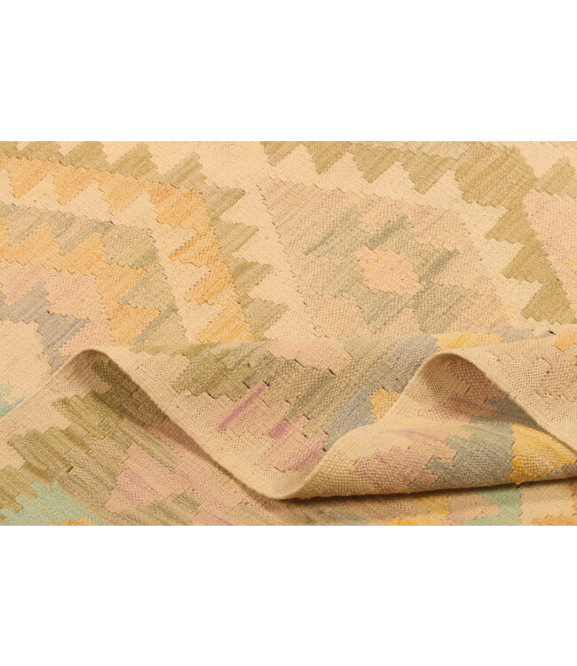 293x192cm Afghanischer orientalischer Wollteppich handgefertigter Kelim-Teppich