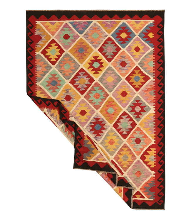 298x203cm Mooie handgeweven Kelim vloerkleed wollen oosterse tapijt