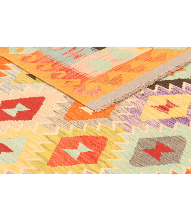 300x202cm Afghanischer orientalischer Wollteppich handgefertigter Kelim-Teppich