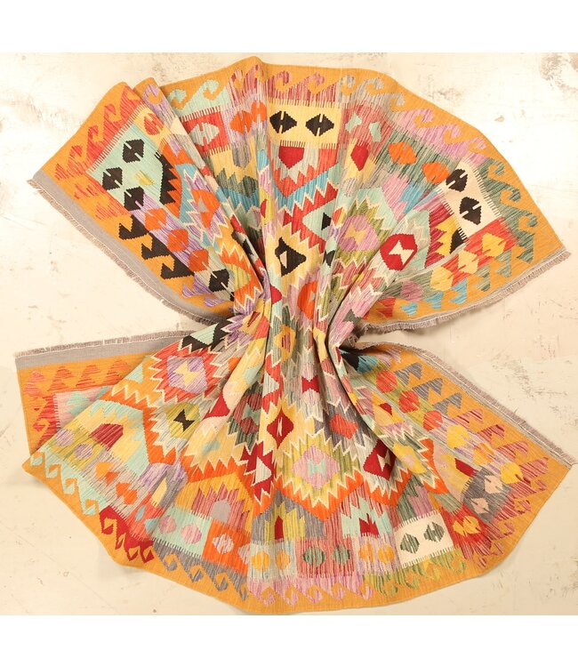 300x202cm Afghaans oosters wollen tapijt handgemaakt Kelim-kleed