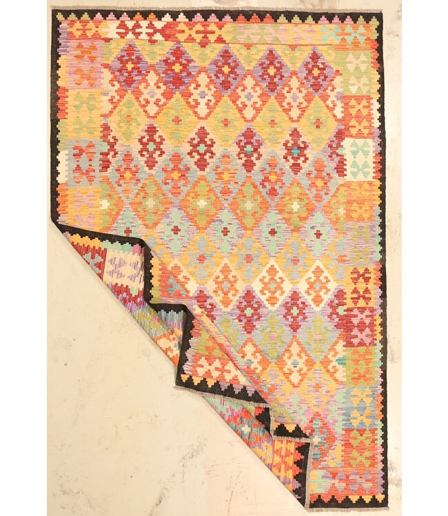 299x196cm Afghan Oriental wool carpet Handmade Kelim Rug