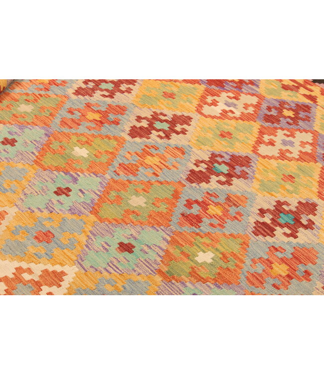 299x196cm  Afghaans oosters wollen tapijt handgemaakt Kelim-kleed