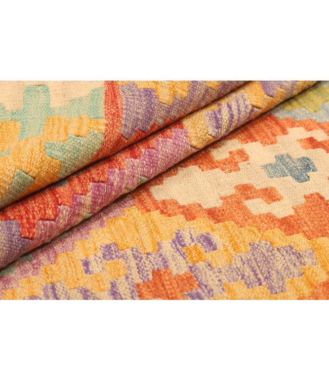 299x196cm Afghanischer orientalischer Wollteppich handgefertigter Kelim-Teppich