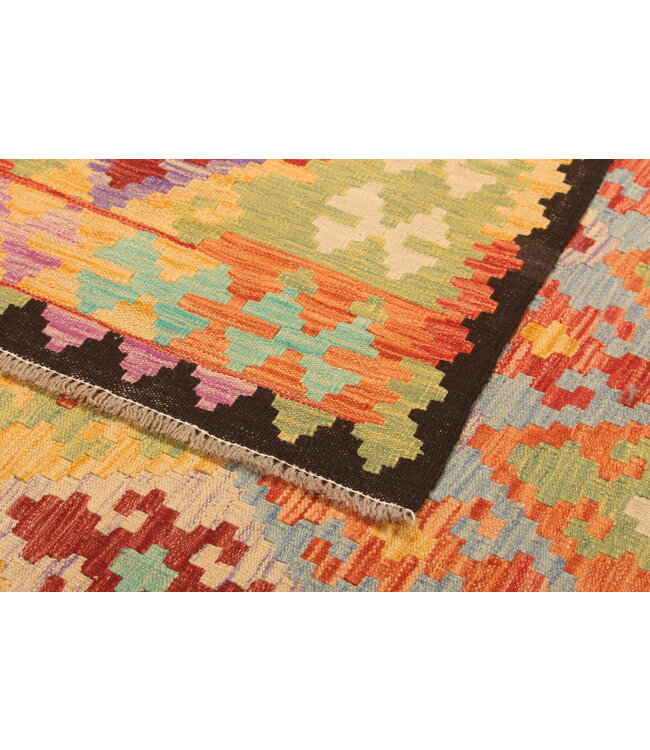 299x196cm Afghanischer orientalischer Wollteppich handgefertigter Kelim-Teppich