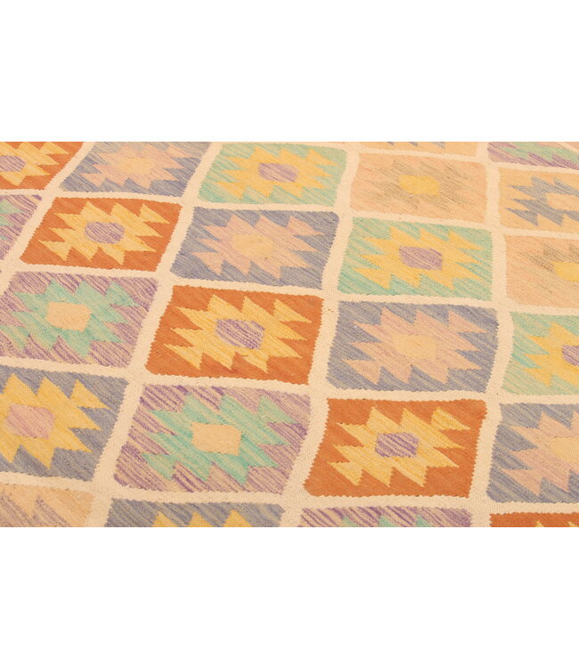 301x203cm Mooie handgeweven Kelim vloerkleed wollen oosterse tapijt